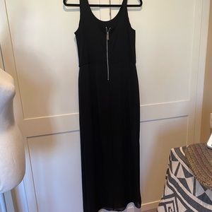 Vince Camuto long sheer bottom zipper back slit dress stretch top